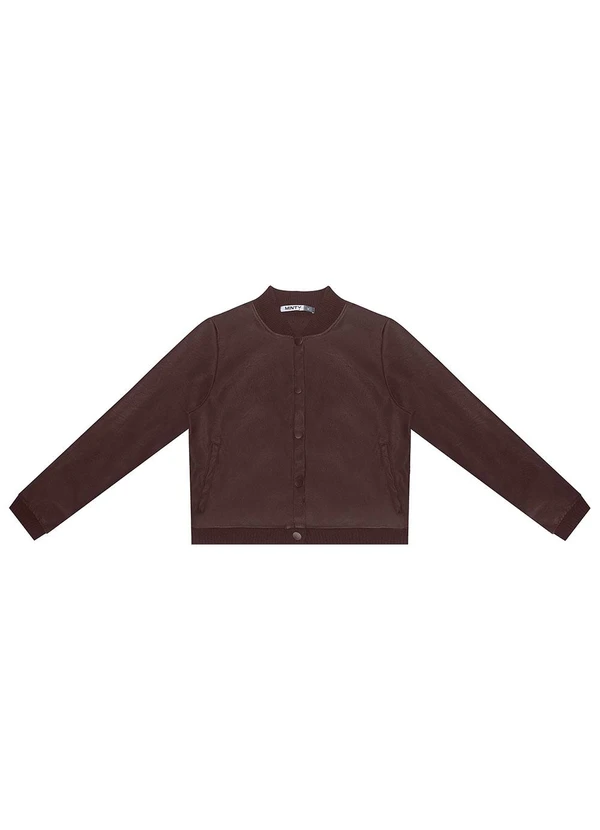 Minty - Casaco Feminino Material Sintético Marrom
