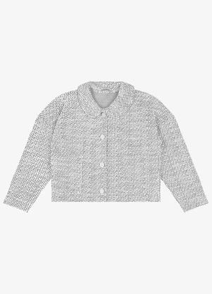 Trick Nick - Casaco Infantil Tweed Shine Branco - TRICK NICK