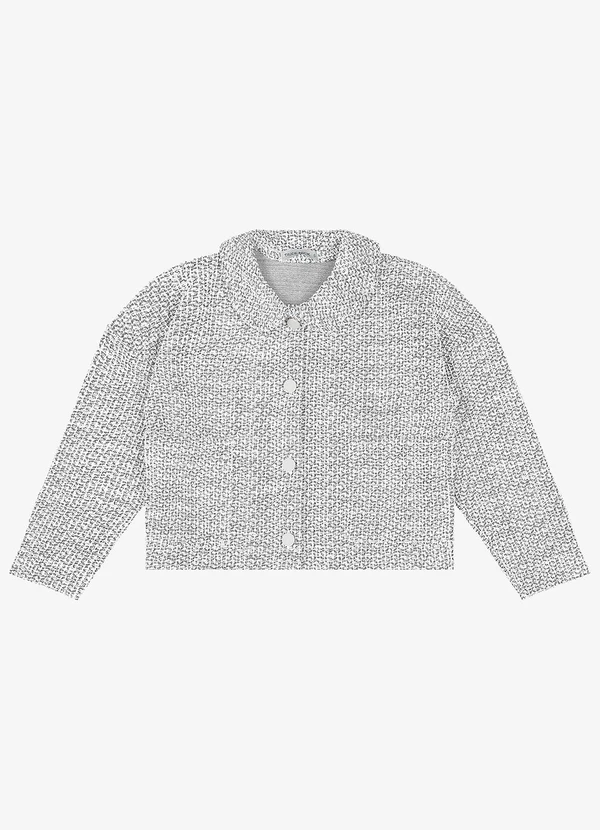 Trick Nick - Casaco Infantil Tweed Shine Branco