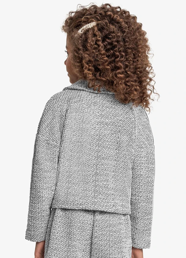 Trick Nick - Casaco Infantil Tweed Shine Preto 2