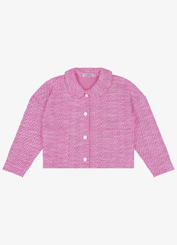 Trick Nick - Casaco Infantil Tweed Shine Rosa
