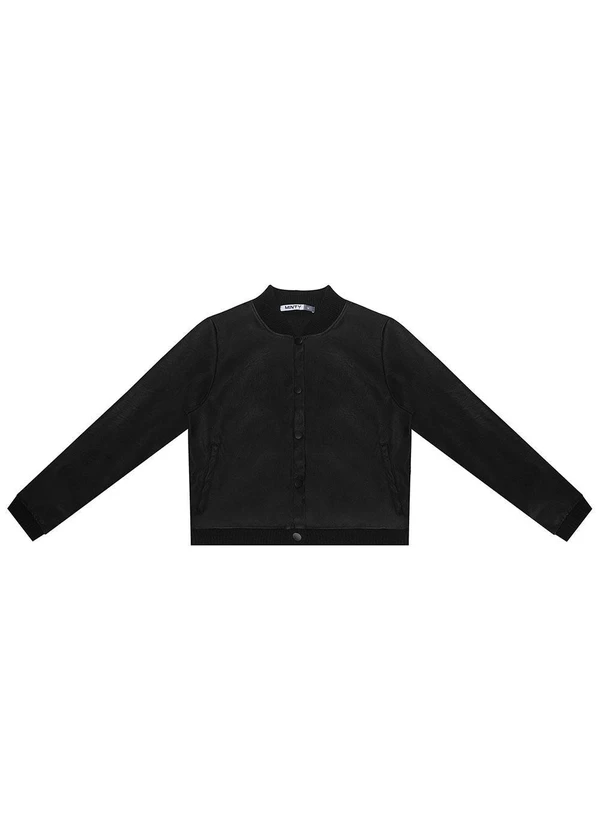 Minty - Casaco Juvenil Feminino Material Sintético Preto 4