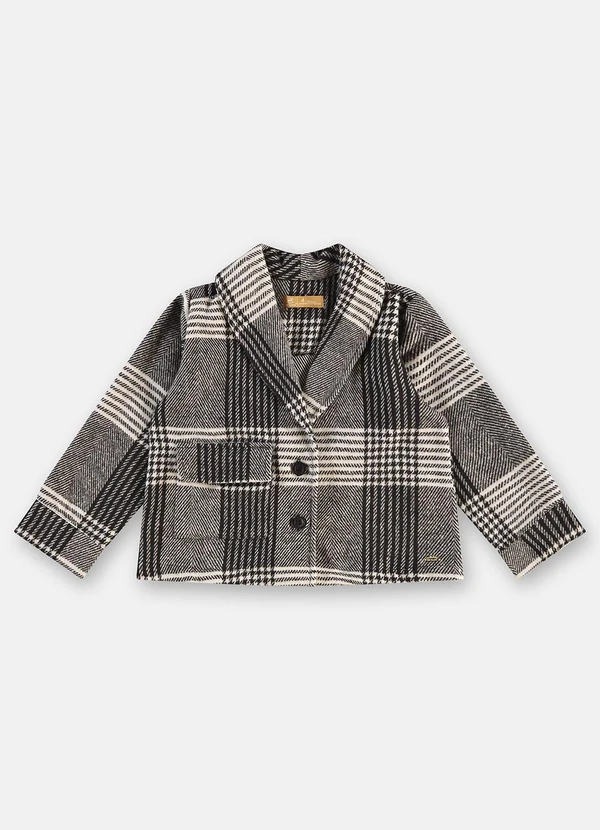 Up Baby - Casaco Menina Xadrez Preto 3