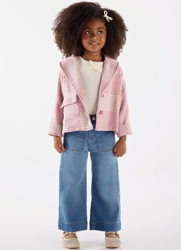 Up Baby - Casaco Menina Xadrez Rosa 2