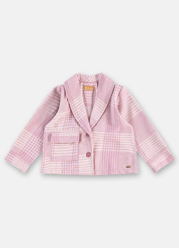 Up Baby - Casaco Menina Xadrez Rosa 3