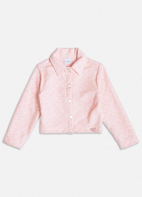 Momi - Casaco Rosa de Tweed com Brilho Rosa