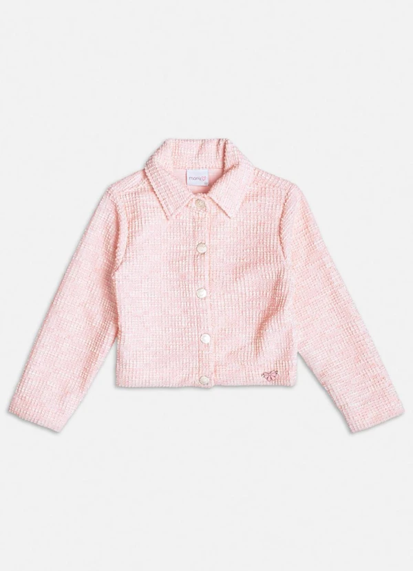 Momi - Casaco Rosa de Tweed com Brilho Rosa