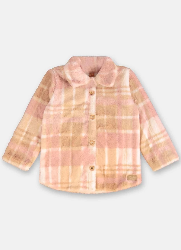 Up Baby - Casaco Xadrez em Pelo Sintético Rosa 3
