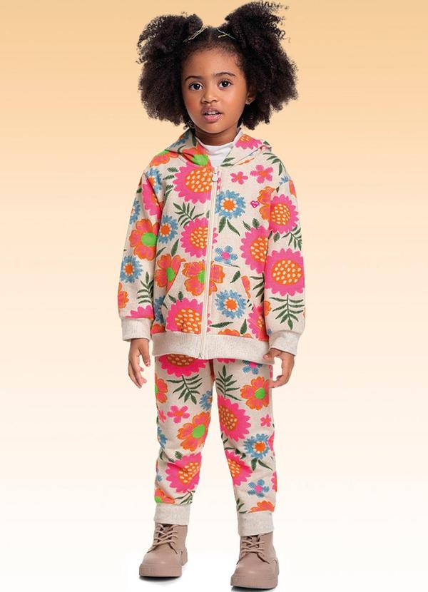 Fakini Kids - Conjunto Jaqueta com Capuz e Calça Rosa