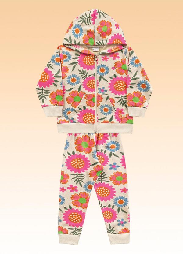 Fakini Kids - Conjunto Jaqueta com Capuz e Calça Rosa 2