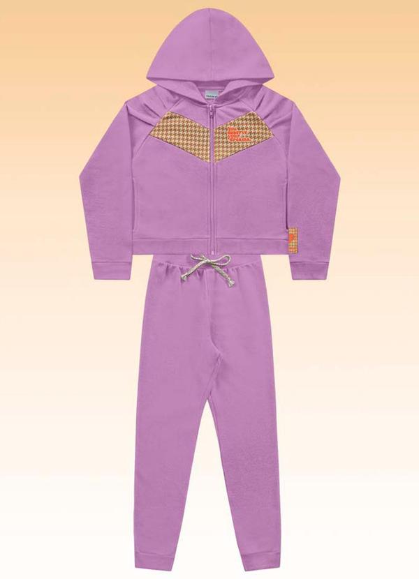 Fakini Kids - Conjunto Jaqueta com Capuz e Calça Roxo