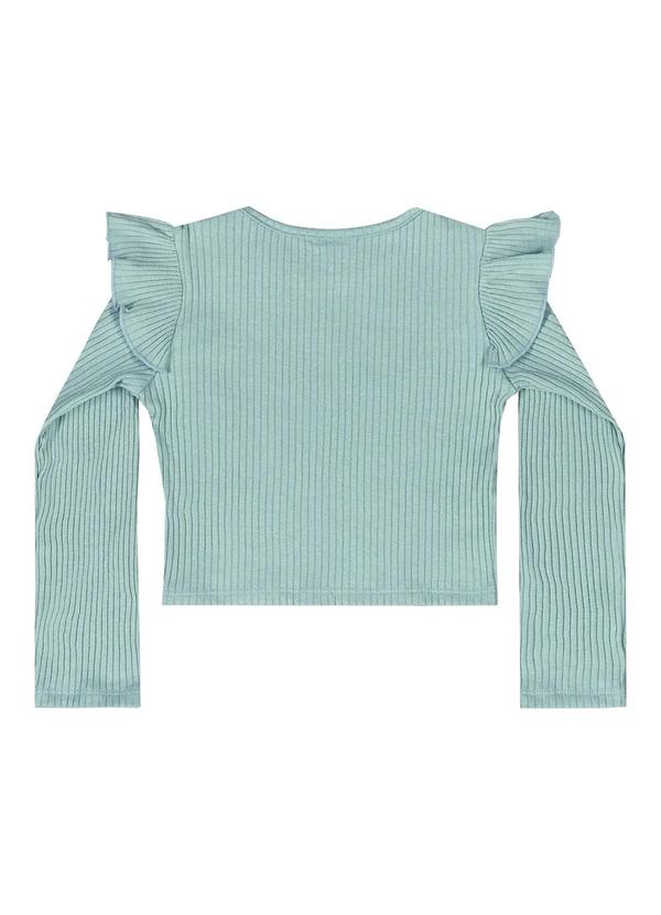 Quimby - Cropped Manga Longa para Menina Azul 4