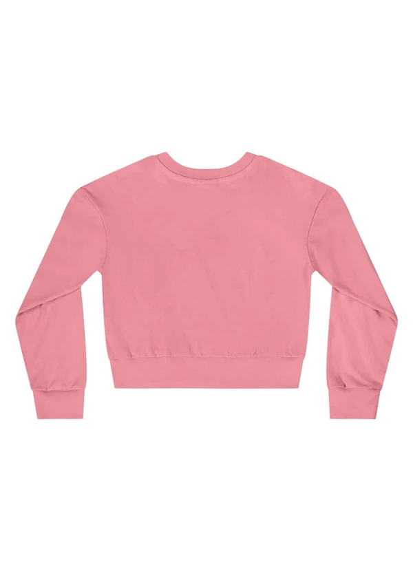 Quimby - Cropped Manga Longa para Menina Rosa 4