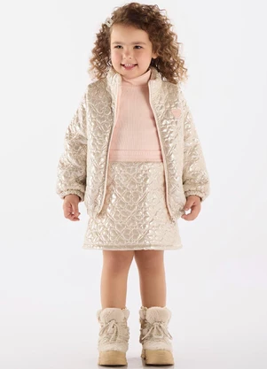 Up Baby - Jaqueta Acolchoada com Forro Rosa - UP BABY