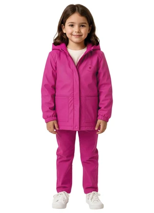 Malwee Kids - Jaqueta Alongada com Bordado Rosa Escuro - MALWEE KIDS