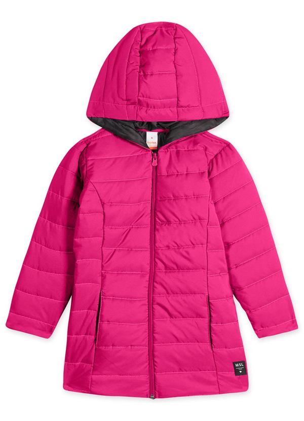 Marisol - Jaqueta Alongada com Capuz Infantil Feminina Rosa