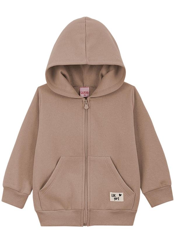 Lik Kids - Jaqueta Avulsa em Moletom 2 Cabos Marrom
