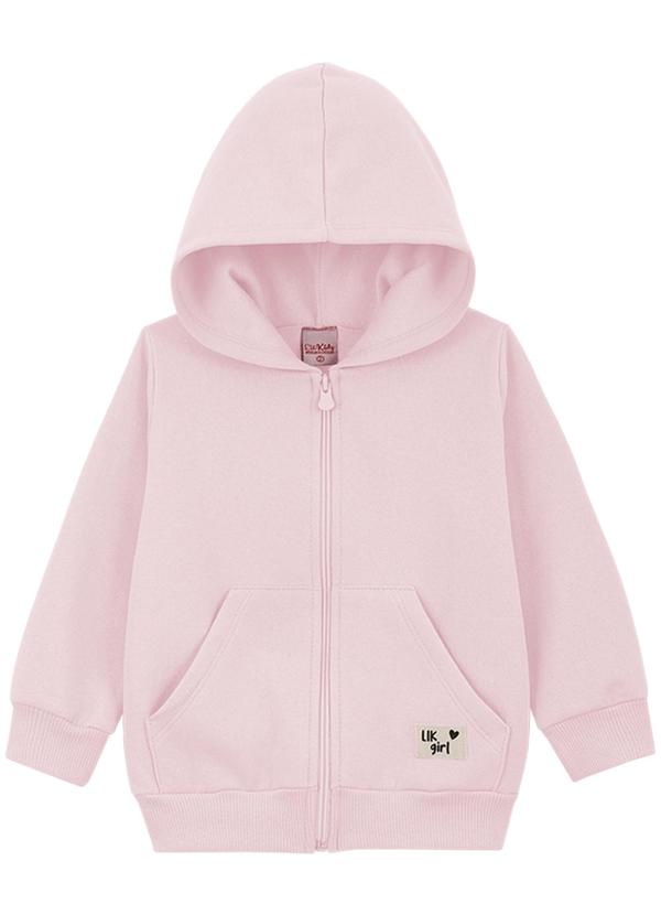 Lik Kids - Jaqueta Avulsa em Moletom 2 Cabos  Rosa