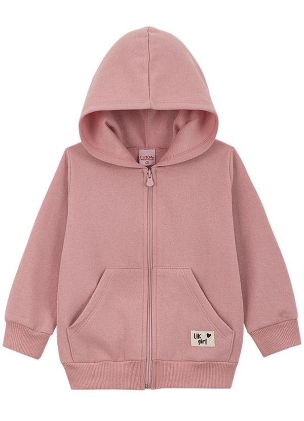 Lik Kids - Jaqueta Avulsa em Moletom 2 Cabos Rosa