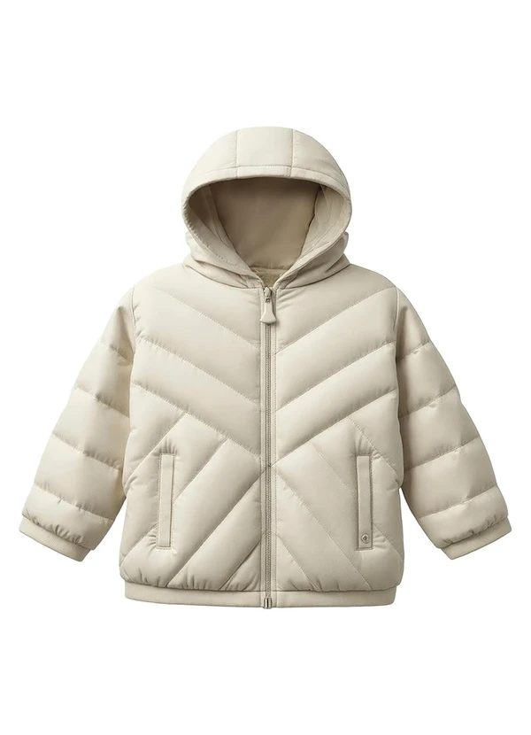 Carinhoso - Jaqueta Básica Acolchoada Unissex Off White
