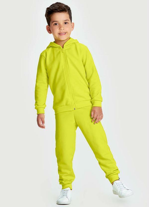 Lilica Ripilica - Jaqueta Básica com Capuz Moletom Unissex Amarelo 2