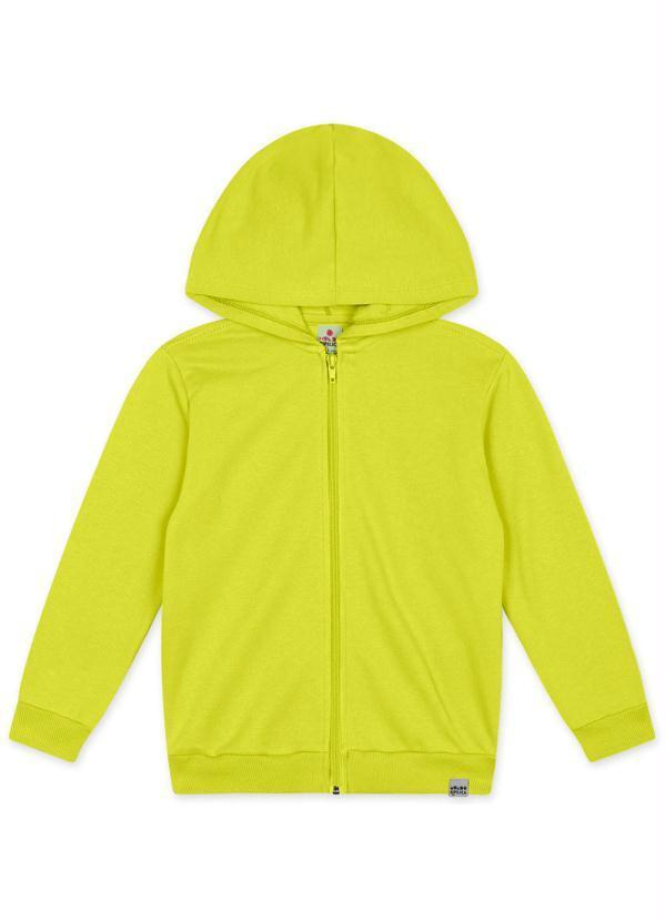 Lilica Ripilica - Jaqueta Básica com Capuz Moletom Unissex Amarelo 3