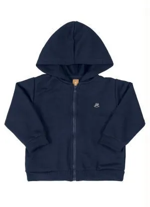 Up Baby - Jaqueta Básica em Moletom Azul - UP BABY