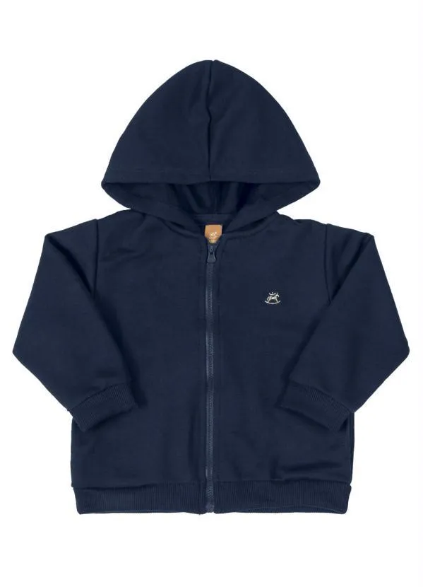 Up Baby - Jaqueta Básica em Moletom Azul