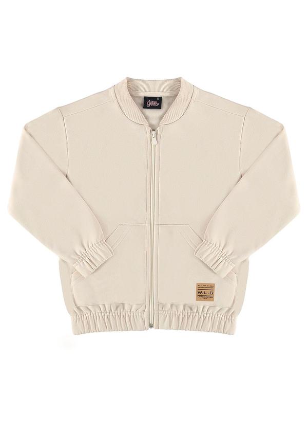 Gloss - Jaqueta Básica em Moletom Juvenil Bege