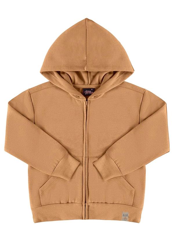 Gloss - Jaqueta Básica em Moletom Juvenil Bege