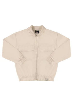 Gloss - Jaqueta Básica em Moletom Juvenil Bege - GLOSS