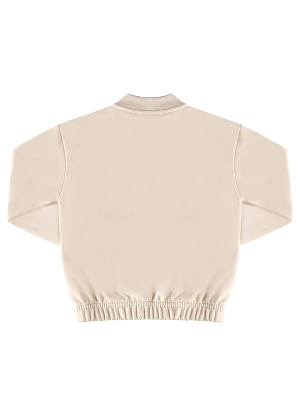 Gloss - Jaqueta Básica em Moletom Juvenil Bege 2