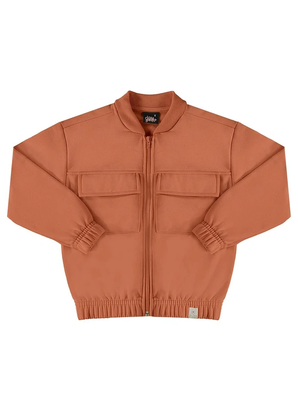 Gloss - Jaqueta Básica em Moletom Juvenil Marrom 3