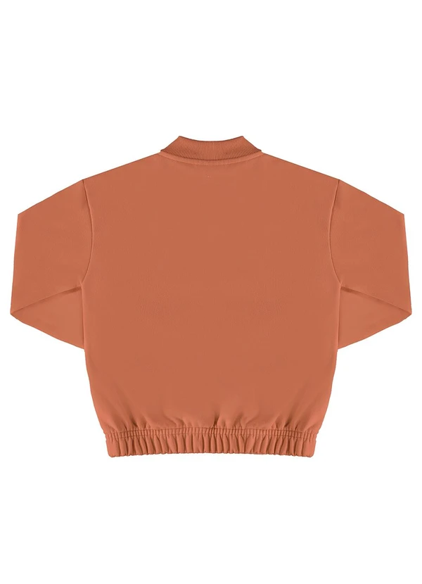 Gloss - Jaqueta Básica em Moletom Juvenil Marrom 4