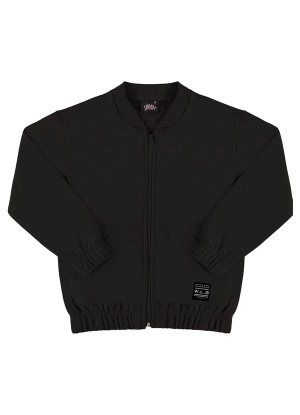 Gloss - Jaqueta Básica em Moletom Juvenil Preto 3