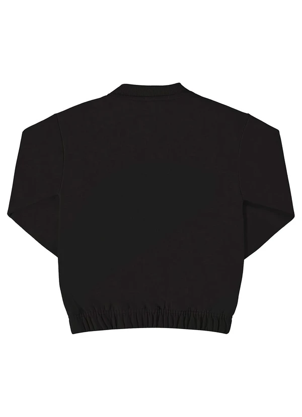 Gloss - Jaqueta Básica em Moletom Juvenil Preto 4