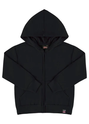 Gloss - Jaqueta Básica em Moletom Juvenil Preto - GLOSS