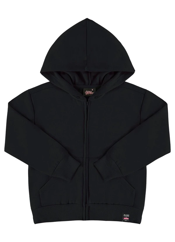 Gloss - Jaqueta Básica em Moletom Juvenil Preto
