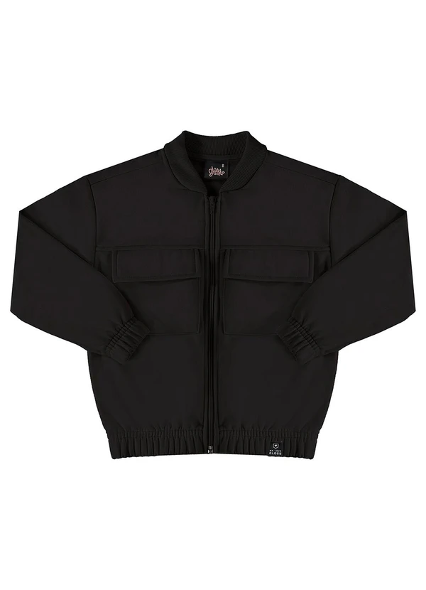 Gloss - Jaqueta Básica em Moletom Juvenil Preto