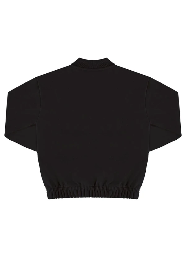 Gloss - Jaqueta Básica em Moletom Juvenil Preto 2