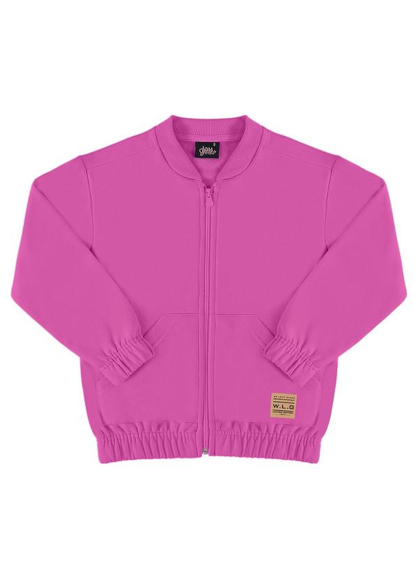 Gloss - Jaqueta Básica em Moletom Juvenil Rosa