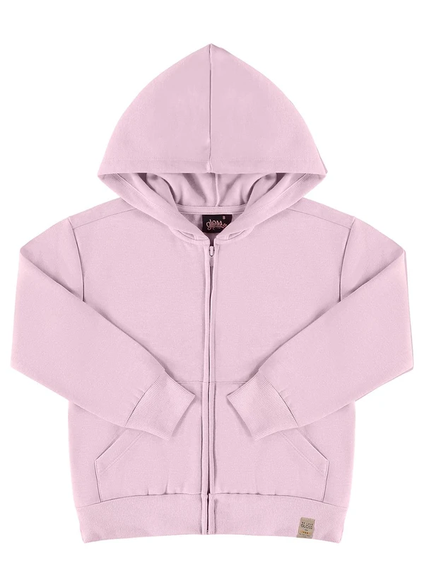 Gloss - Jaqueta Básica em Moletom Juvenil Rosa
