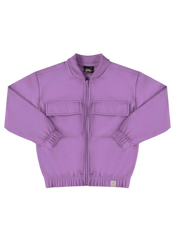 Gloss - Jaqueta Básica em Moletom Juvenil Roxo
