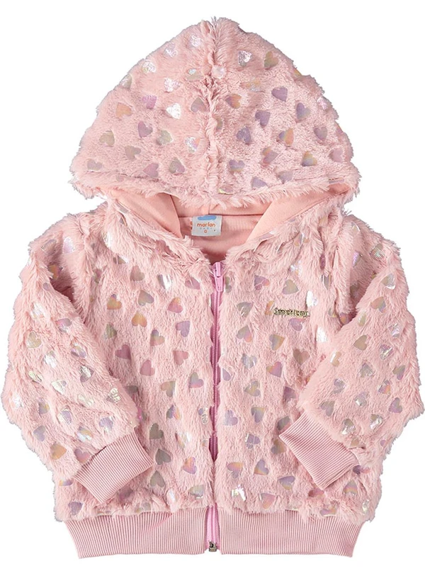 Marlan - Jaqueta Bebê Pelo Coração Furtacor Baby Rosa