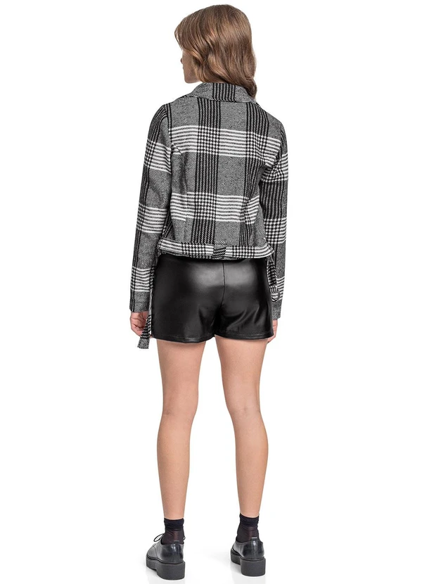 Gloss - Jaqueta Biker em Tecido Alfaiataria Preto 4