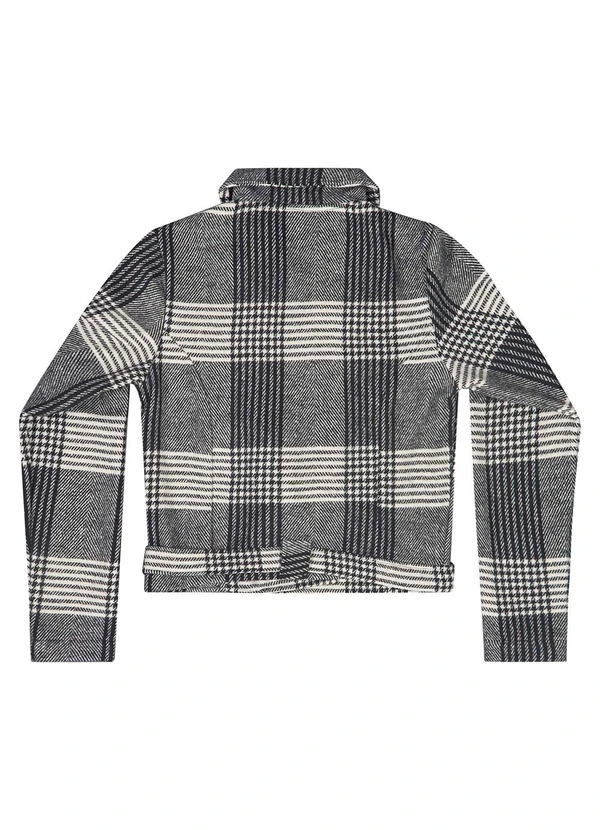 Gloss - Jaqueta Biker em Tecido Alfaiataria Preto 6