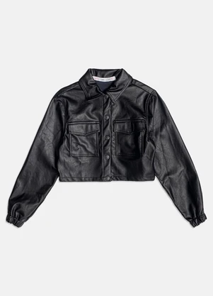 I Am - Jaqueta Black Fake Leather Preto - I AM
