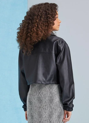 I Am - Jaqueta Black Fake Leather Preto - I AM