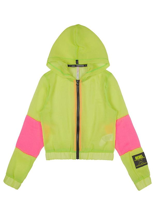 I Am Jaqueta Bomber de Organza com Recortes Verde