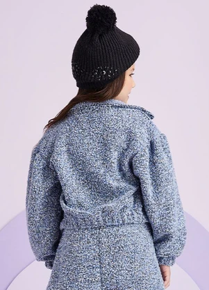 Momi - Jaqueta Bomber de Tweed Azul Azul - MOMI